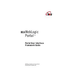 WebLogic Portal User Interface Framework GuideBEA WebLogic Portal Vers