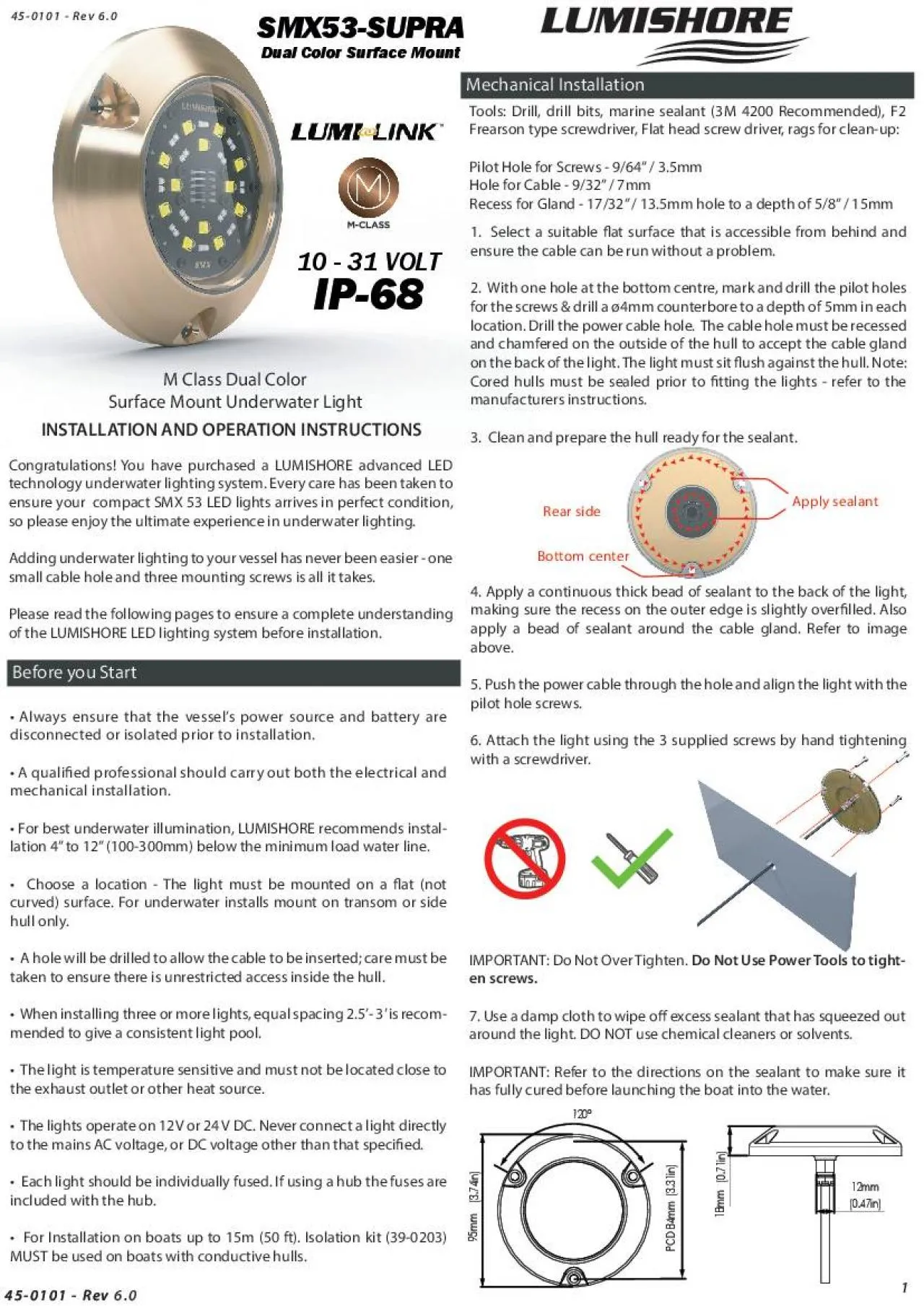 PDF-Before you StartM Class Dual Color Surface Mount Underwater LightINSTA