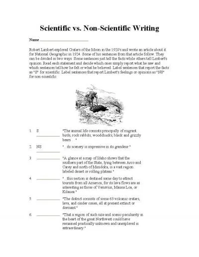 Scientific vs NonScientific Writing