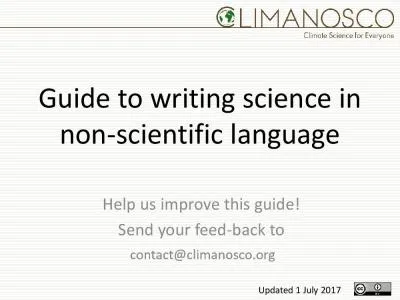 Guide to writing science innonscientific languageHelp us improve this