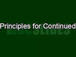 Principles for Continued