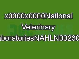 x0000x0000National Veterinary Services LaboratoriesNAHLN002304x0000x00