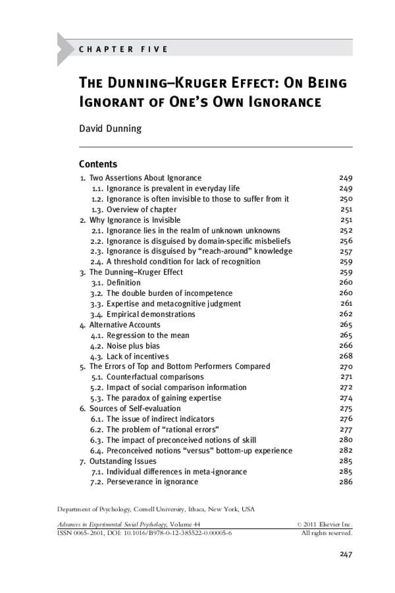 PDF-CHAPTERFIVETheDunning150KrugerEffectOnBeingIgnorantofOne146sOwnIgnoran