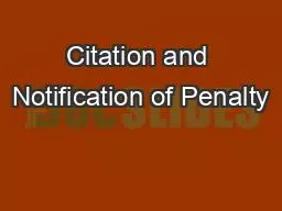 Citation and Notification of Penalty