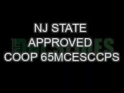 NJ STATE APPROVED COOP 65MCESCCPS