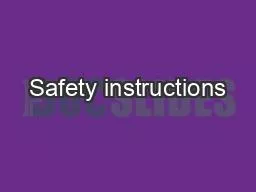 Safety instructions
