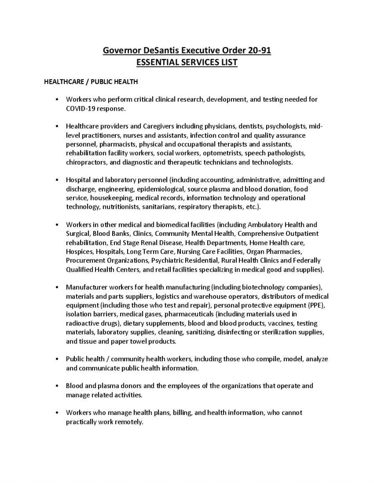 PDF-Governor DeSantis Executive Order 20