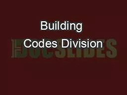 Building Codes Division