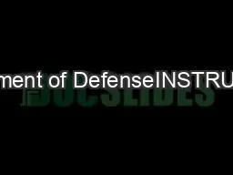 Department of DefenseINSTRUCTION