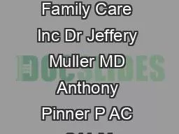 Corona Family Care Inc Dr Jeffery Muller MD Anthony Pinner P AC 341 M