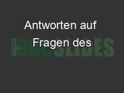 PDF-Antworten auf Fragen des