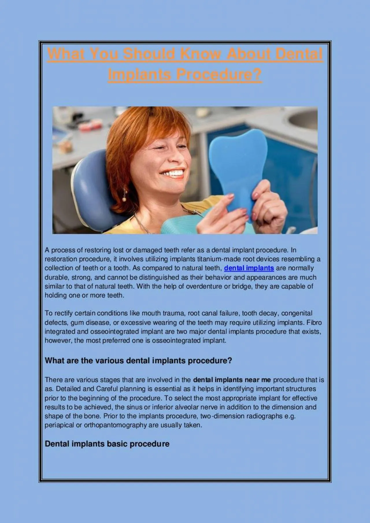 PDF-What You Should Know About Dental Implants Procedure?