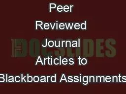 Attaching Peer Reviewed Journal Articles to Blackboard Assignments