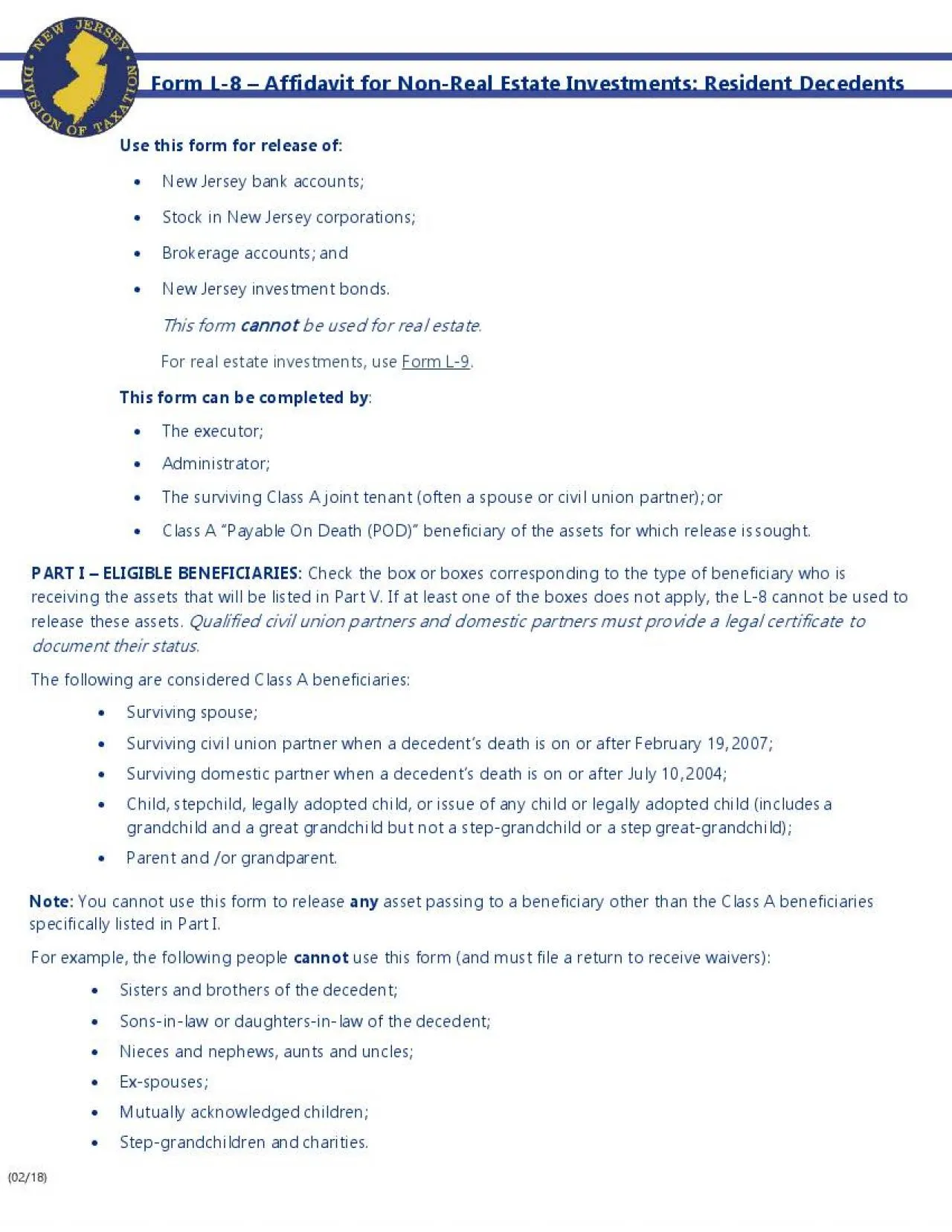 PDF-PART II SUCCESSION Check the box that shows how the assets pass to the