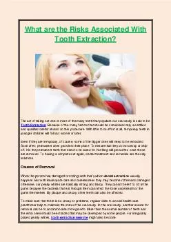 What are the Risks Associated With Tooth Extraction?
