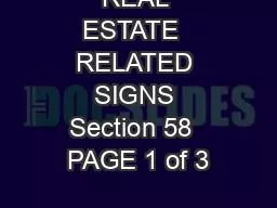 REAL ESTATE  RELATED SIGNS Section 58  PAGE 1 of 3