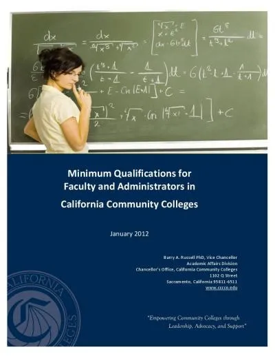 Minimum Qualifications for Faculty and