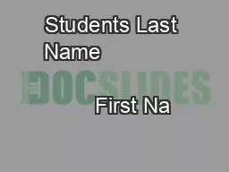 Students Last Name                                            First Na