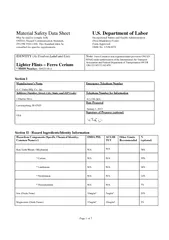 Page 1 of 7 Material Safety Data Sheet U.S. Department of Labor
...