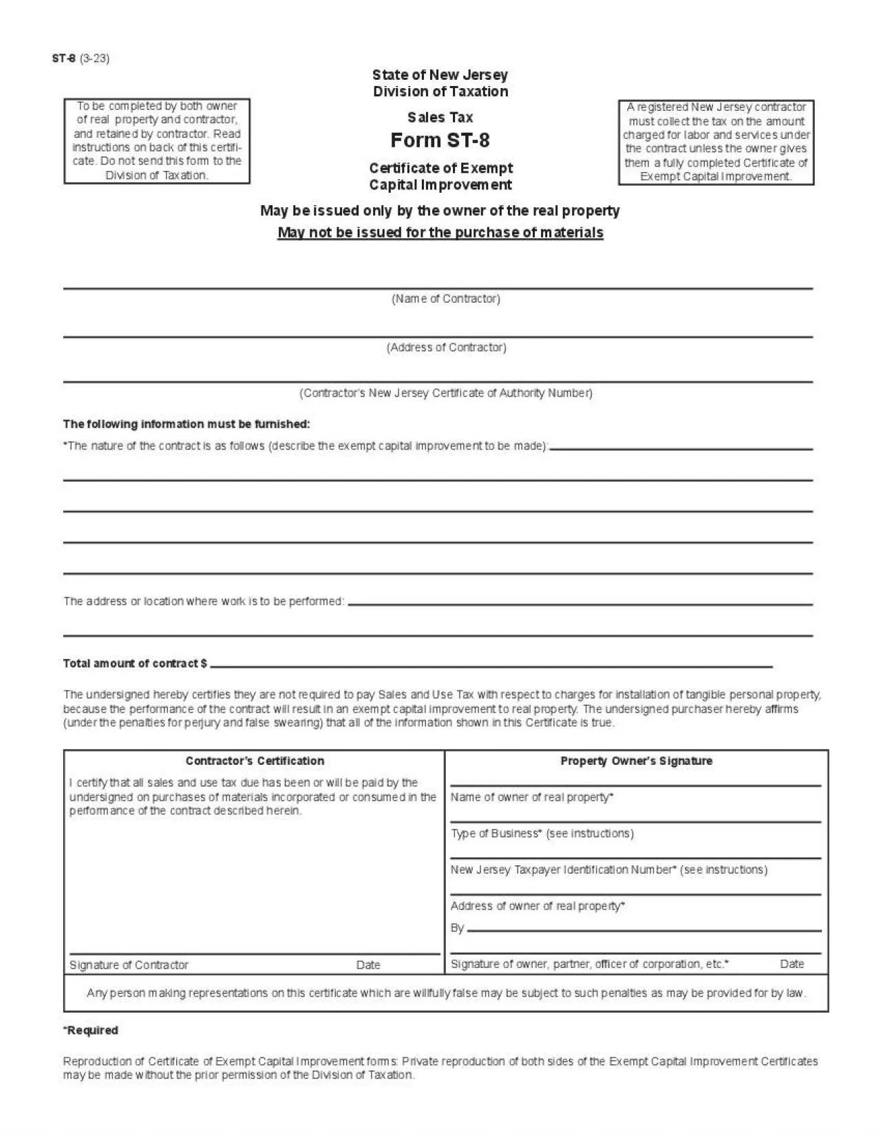 PDF-State of New JerseyDIVISION OF TAXATIONSALES TAXFORM ST8CERTIFICATE O