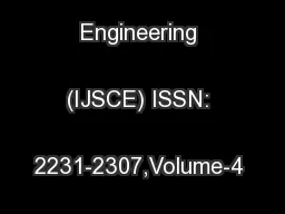 International Journal of Soft Computing and Engineering (IJSCE) ISSN: 2231-2307,Volume-4