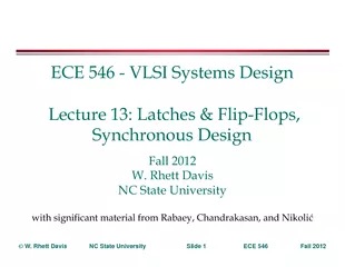 W. Rhett DavisNC State UniversityECE 546Fall 2012ECE 546 -VLSI Systems Designwith significant