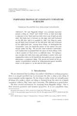 IllinoisJournalofMathematicsVolume56,Number4,Winter2012,Pages1213…1256S0019-2082FLIPPABLETILINGSOFCONSTANTCURVATURESURFACES