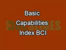 Basic Capabilities Index BCI