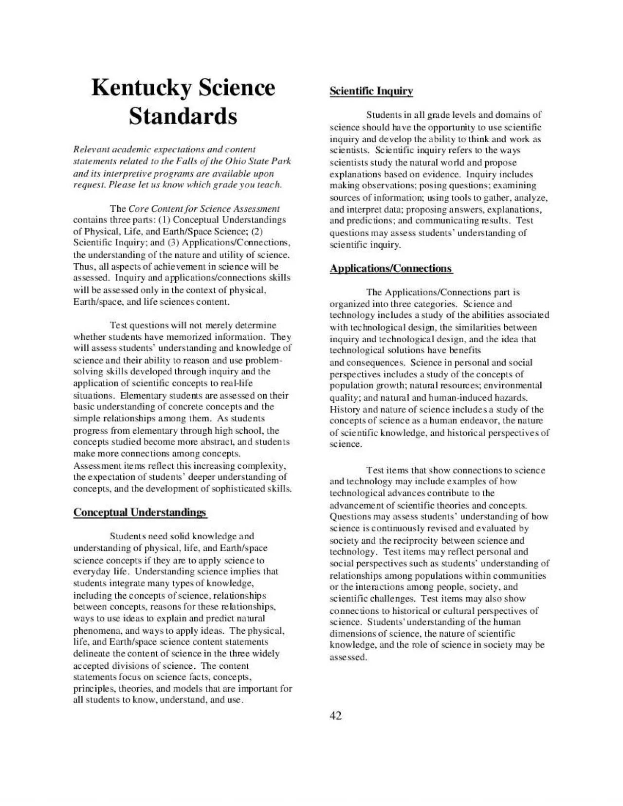 PDF-Kentucky Science Standards Relevant academic expectations and content