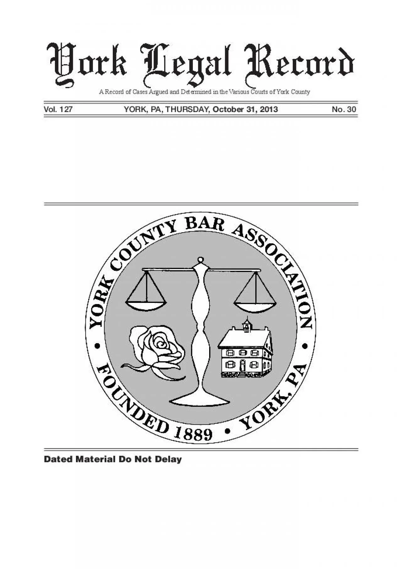 PDF-The York Legal Record is published every Thursday by The York County B