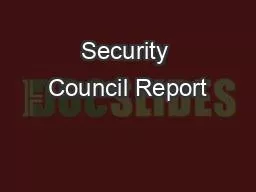 Security Council Report