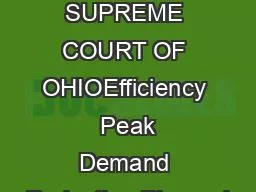 IN THE SUPREME COURT OF OHIOEfficiency  Peak Demand Reduction Planand