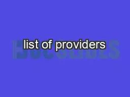 list of providers