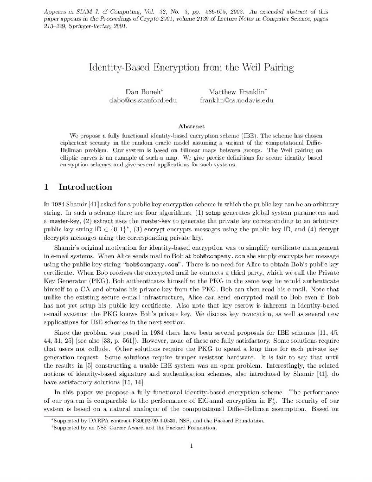 PDF-IdentityBasedEncryptionfromtheWeilPairingDanBonehMatthewFranklinydabo