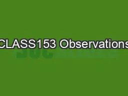 CLASS153 Observations