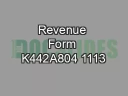 Revenue Form K442A804 1113