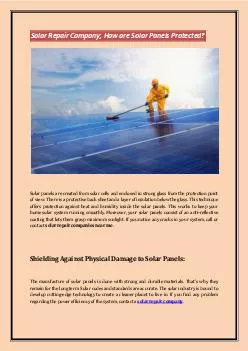 Solar Repair Company How are Solar Panels Protected?