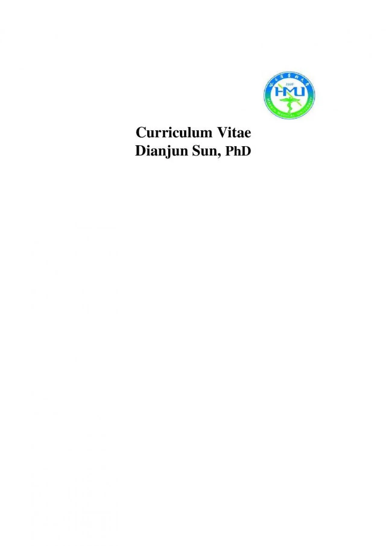 PDF-Curriculum Vitae Dianjun Sun PhD