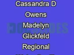 July 2018 Cassandra D Owens Madelyn Glickfeld Regional Water Quality