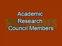 Academic Research Council Members