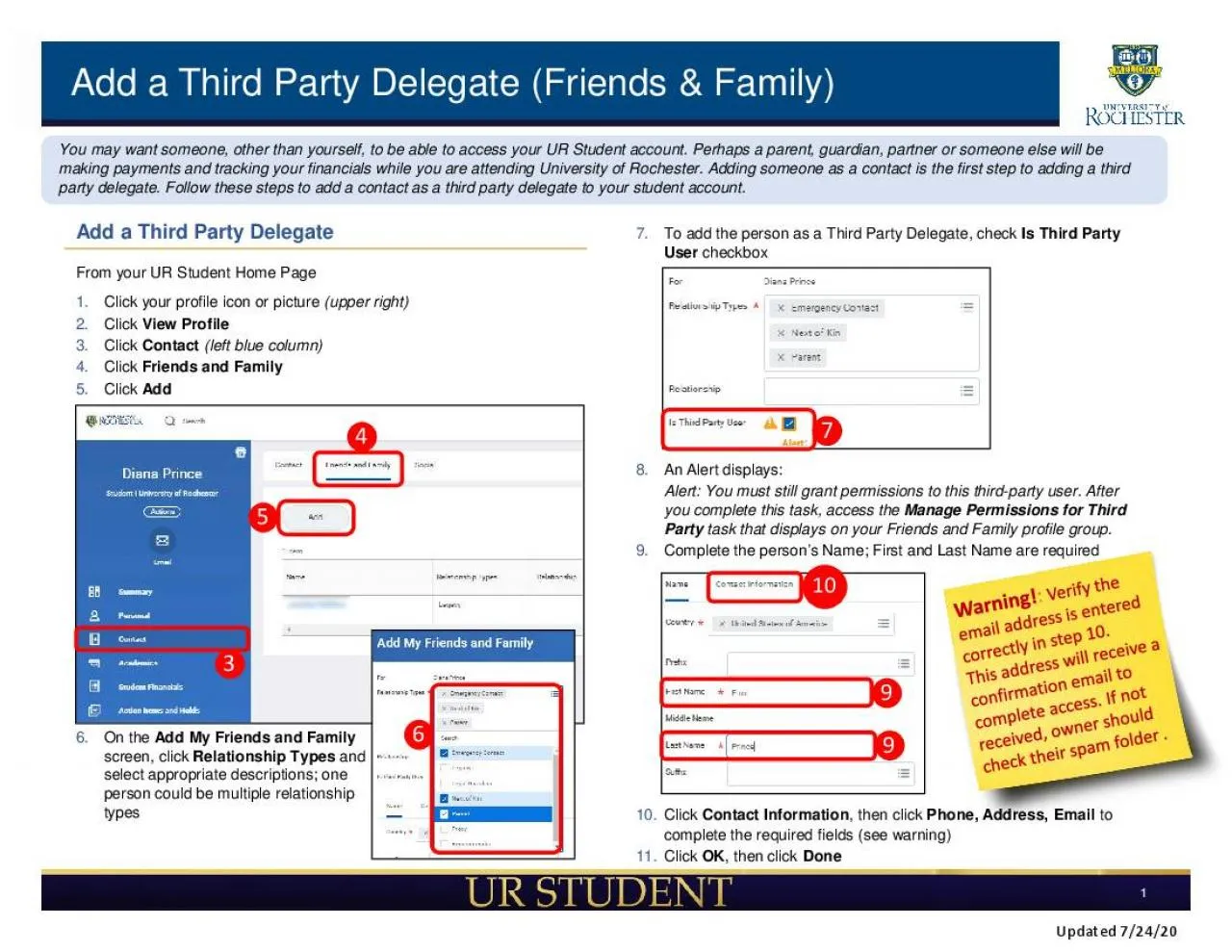 PDF-Add a Third Party DelegateFrom your UR Student Home PageClick your pro