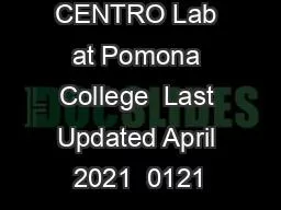 Opment CENTRO Lab at Pomona College  Last Updated April 2021  0121