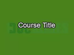 Course Title