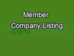 Member Company Listing