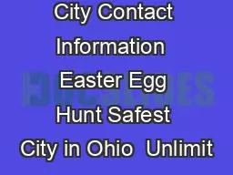 City Contact Information  Easter Egg Hunt Safest City in Ohio  Unlimit