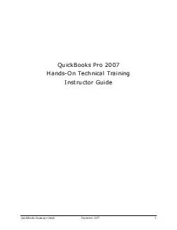 QuickBooks Instructor Guide                                    Decembe