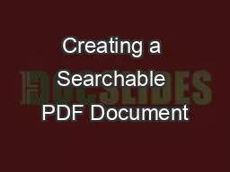 Creating a Searchable PDF Document