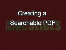 Creating a Searchable PDF