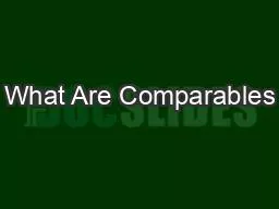 What Are Comparables