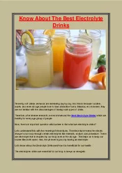 Know About The Best Electrolyte Drinks